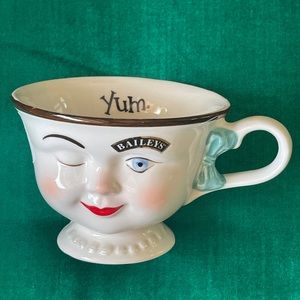 Vintage Baileys Irish Cream Winking Girl Pedestal Yum Mug
